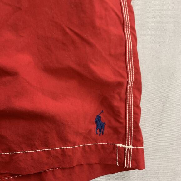 Polo Ralph Lauren Swim Trunks Mens Size XL Red Mesh Lined Shorts Pony - Picture 2 of 8